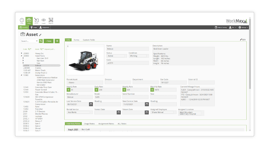Equipment and Asset Tracking WORKMAX